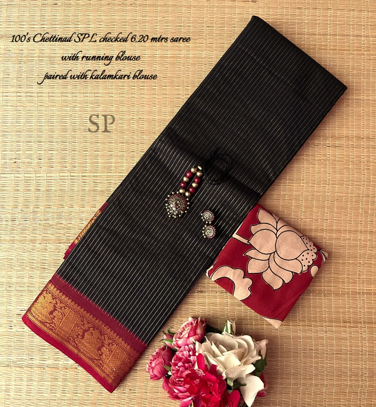 Chettinad Classic Checks Saree with Running Blouse